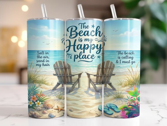 Beach Quote 20oz Tumbler Wraps Graphics