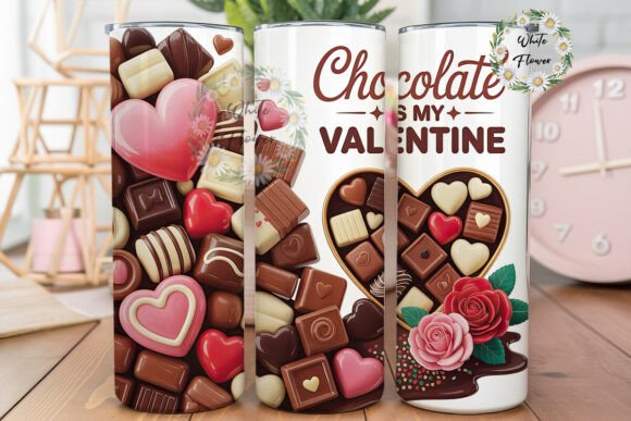 Chocolate Valentine 20oz Tumbler Wrap Graphics
