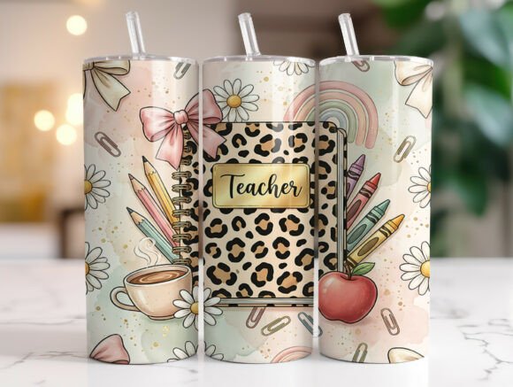 Coquette Teacher Leopard Tumbler Wrap Graphics