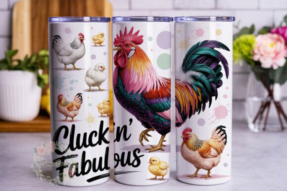 Fabulous Chicken 20oz Tumbler Wrap Graphics