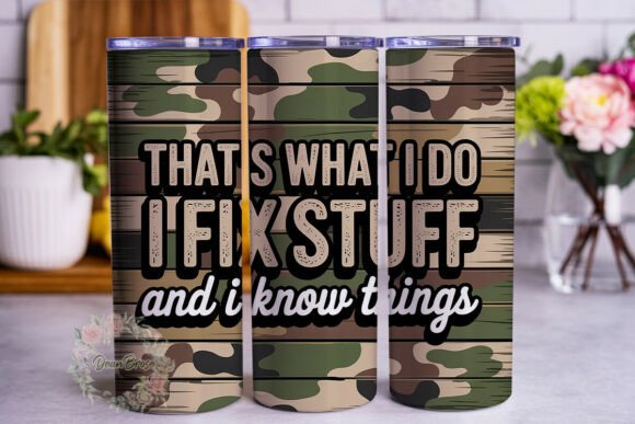 Fix Stuff Camo Wood 20oz Tumbler Wrap