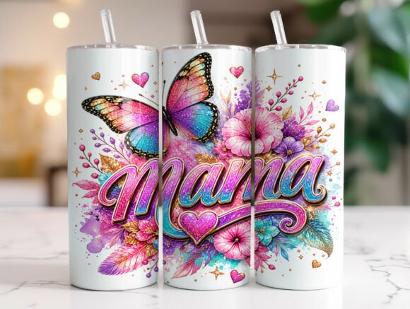 Floral Butterfly Mama 20oz Tumbler Wrap: Graphics Review