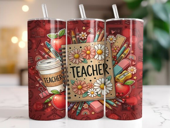 Floral Teacher Tumbler Wrap Sublimation Graphics Review