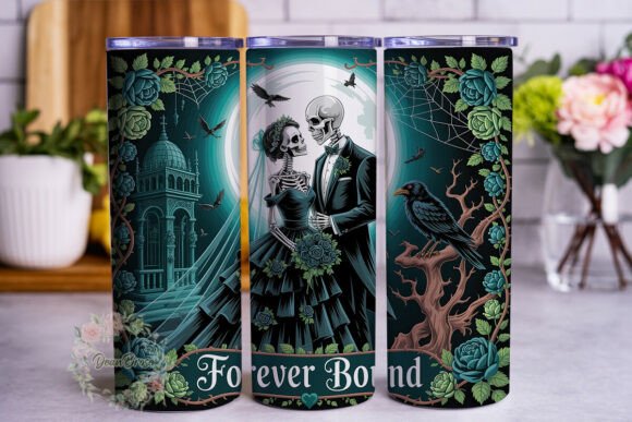 Gothic Skeleton Wedding 20oz Tumbler Graphics