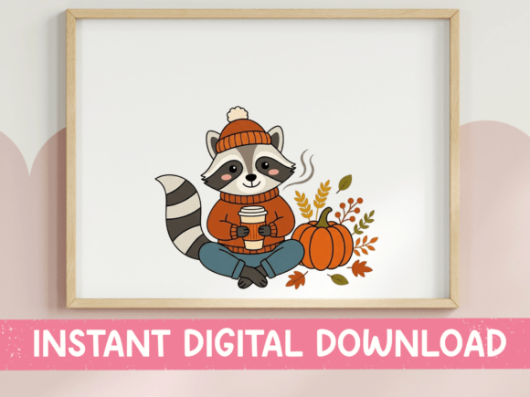 Hello Pumpkin Cute Raccoon Fall Graphics