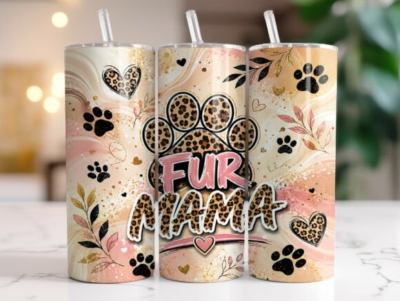 Leopard Fur Mama Paw Tumbler Wraps Graphics Review