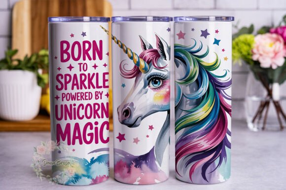 Magical Unicorn Sparkle Tumbler Wraps Graphics