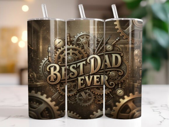 Mechanic Best Dad Ever 20oz Tumbler Wrap: Graphics for Tumbler Wraps