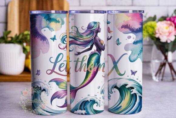 Mermaid Waves Ocean 20oz Tumbler Wrap