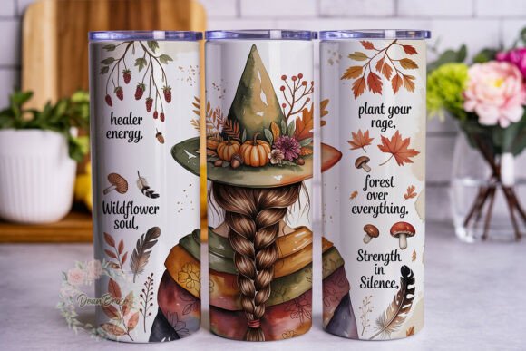 Mystical Autumn Witch 20oz Tumbler Wrap