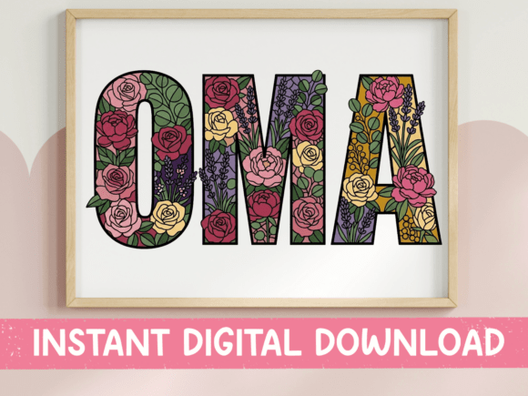 Oma Bold Floral Letters SVG Vibrant