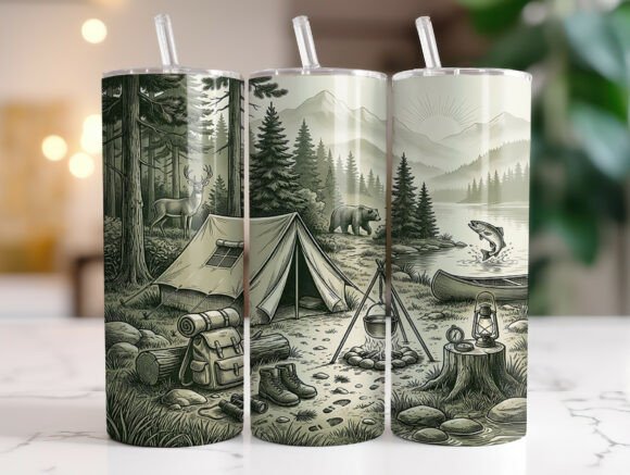 Outdoor Camping 20oz Tumbler Wrap Graphics Review