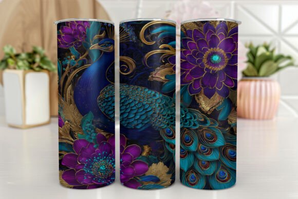 Peacock 20oz Skinny Tumbler Sublimation Graphics