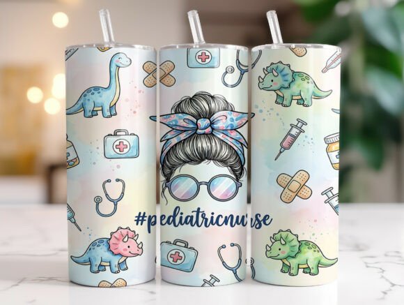 Pediatric Nurse 20oz Skinny Tumbler Wrap