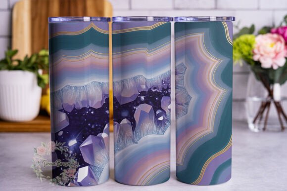 Purple Blue Agate Geode 20oz Tumbler