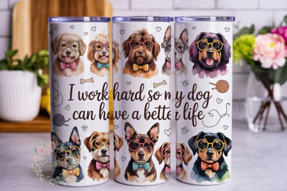 Smart Dogs Watercolor Tumbler Wrap Graphics Review