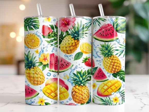 Summer Fruit Pattern 20 Oz Tumbler Wrap