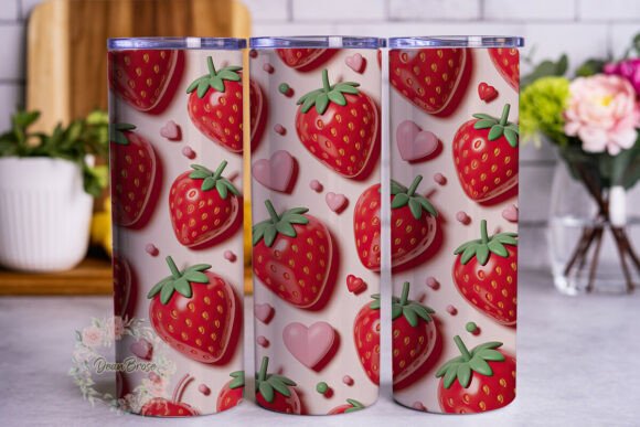Sweet Strawberry Bliss 20oz Tumbler Wrap