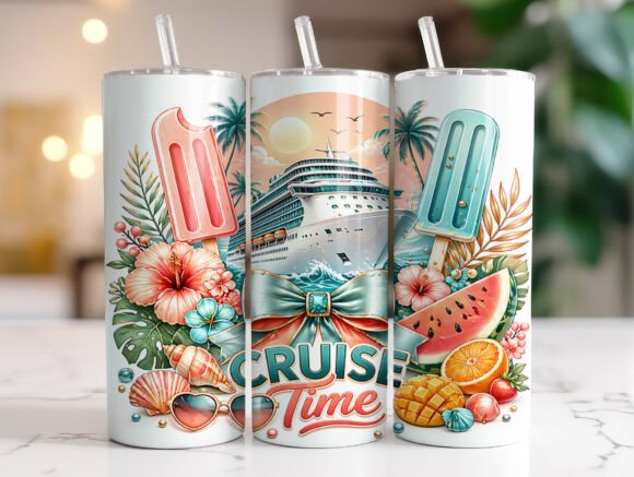 Tropical Summer Cruise Popsicle Tumbler Graphics